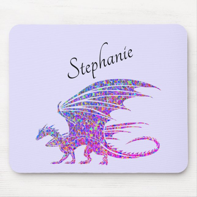 Phantastischer Mosaik Dragon Lila Persönlich Mousepad (Vorne)