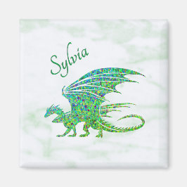 Phantastischer Mosaik Grüner Drache Persönlich Magnet