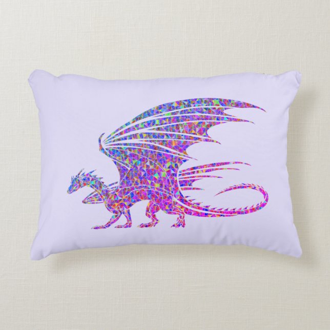 Phantastischer Mosaikdrache Dekokissen (Vorderseite)