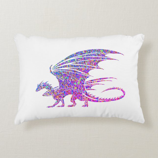 Phantastischer Mosaikdrache Dekokissen (Vorderseite)