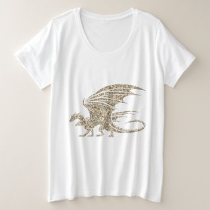 Phantastischer Mosaikdrache Golden Tote Tag Große Größe T-Shirt