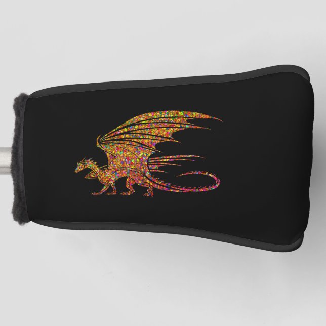 Phantastischer Mosaikdrache Golf Headcover (Vorderseite)
