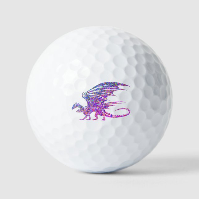 Phantastischer Mosaikdrache Golfball (Vorderseite)