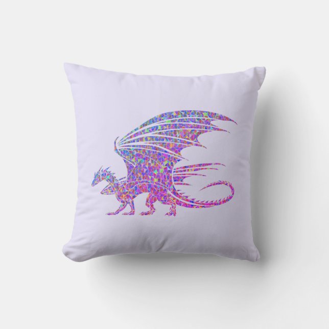Phantastischer Mosaikdrache Kissen (Vorderseite)