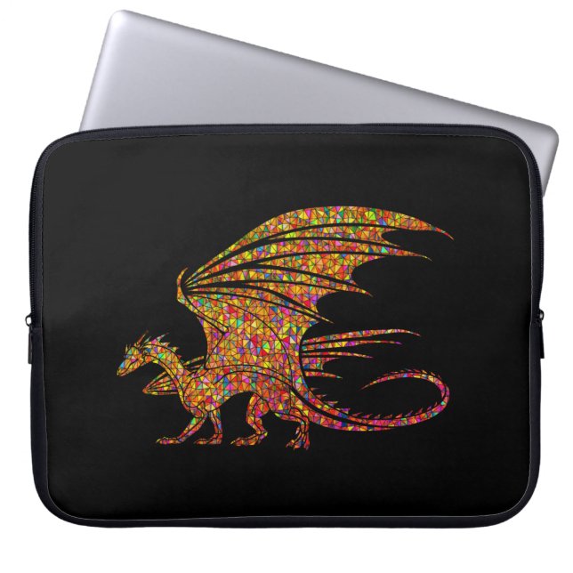 Phantastischer Mosaikdrache Laptopschutzhülle (Vorderseite)