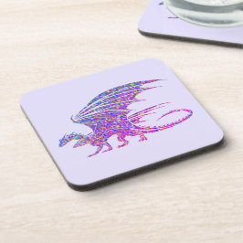 Phantastischer Mosaikdrache Lila Getränkeuntersetzer