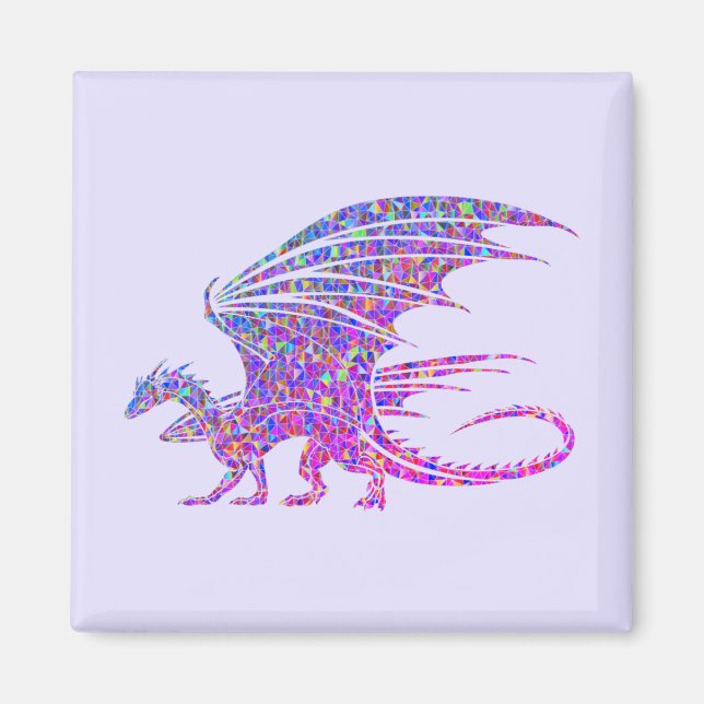 Phantastischer Mosaikdrache Lila Magnet (Vorne)