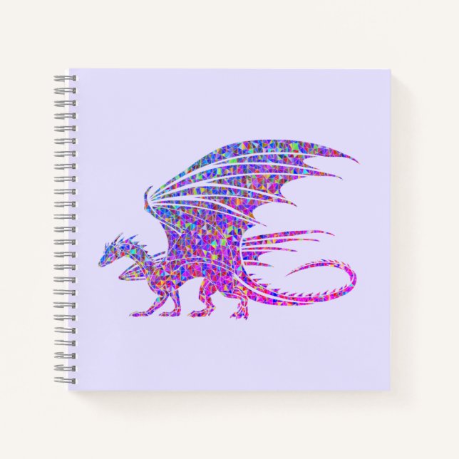 Phantastischer Mosaikdrache Lila Notizbuch (Vorderseite)