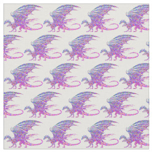Phantastischer Mosaikdrache Lila Stoff