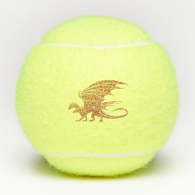 Phantastischer Mosaikdrache Tennisbälle (Vorderseite)