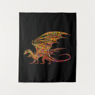 Phantastischer Mosaikdrache Wandteppich