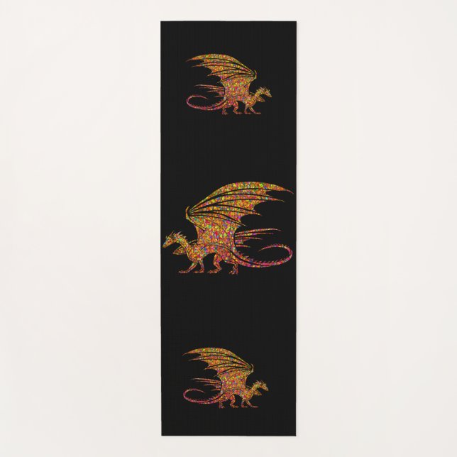 Phantastischer Mosaikdrache Yogamatte (Vorderseite)