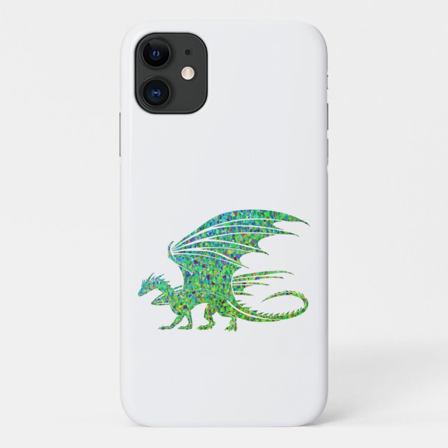 Phantastischer Mosaikgrüner Drache Case-Mate iPhone Hülle (Rückseite)