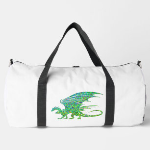 Phantastischer Mosaikgrüner Drache Duffle Bag