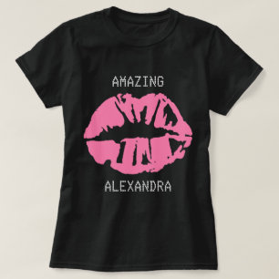 Phantastischer Name Kiss Girly Pink T-Shirt