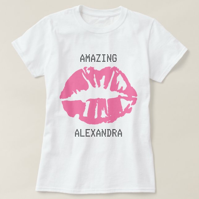 Phantastischer Name Kiss Lipstick, kundenspezifisc T-Shirt (Design vorne)