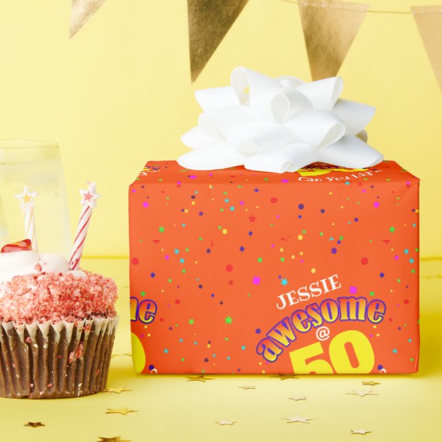 PHANTASTISCHER Orange 50. GEBURTSTAG Geschenkpapier (Geburtstagsparty)
