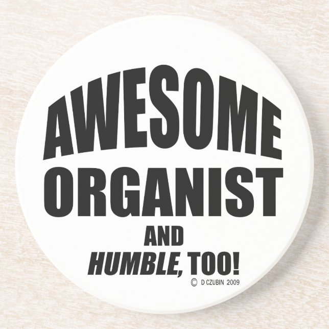 Phantastischer Organist Sandstein Untersetzer (Vorne)