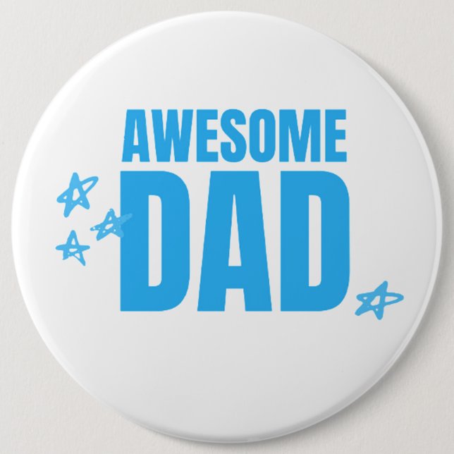 Phantastischer Papa-Blauer Text Button (Vorderseite)