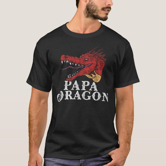 Phantastischer Papa-Drache-Fantasy-Vater T-Shirt (Vorderseite)