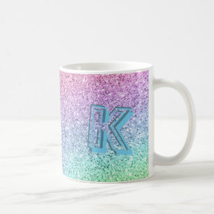 Phantastischer Pastell-Glitzer Mit Monogramm Kaffeetasse