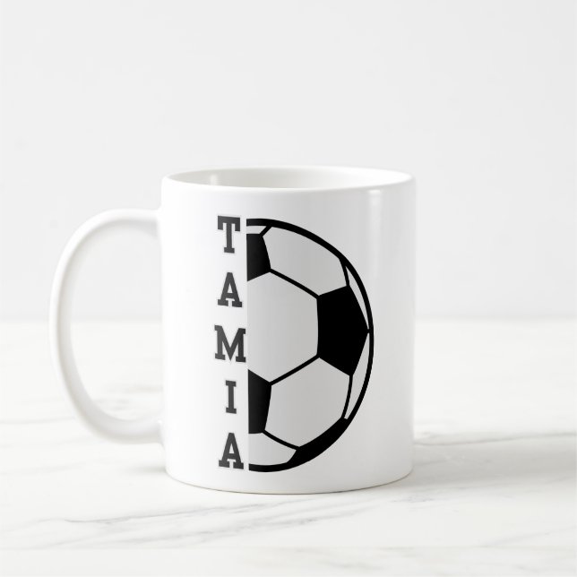 Phantastischer Personalisierter Name Fußball Ball  Kaffeetasse (Links)