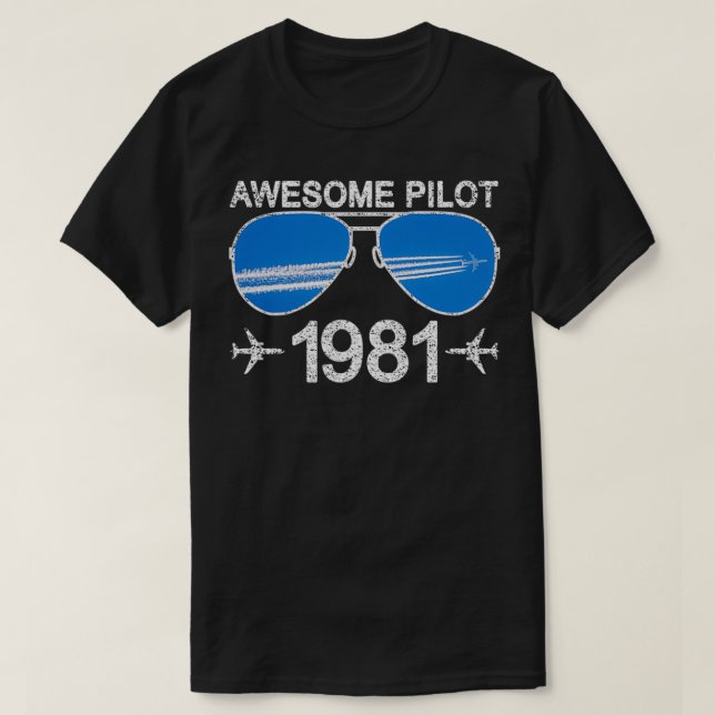 Phantastischer Pilot 1981 40. Geburtstag T-Shirt (Design vorne)