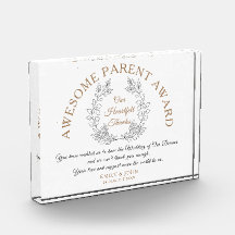 Phantastischer Preis für Eltern Danke von Bride &