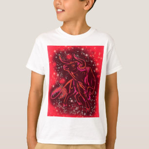 Phantastischer Red Neon Bull Running Kids T - Shir T-Shirt