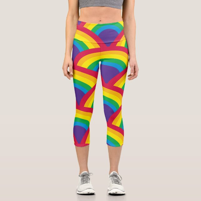 Phantastischer Regenbogen Capri Leggings (Vorderseite)