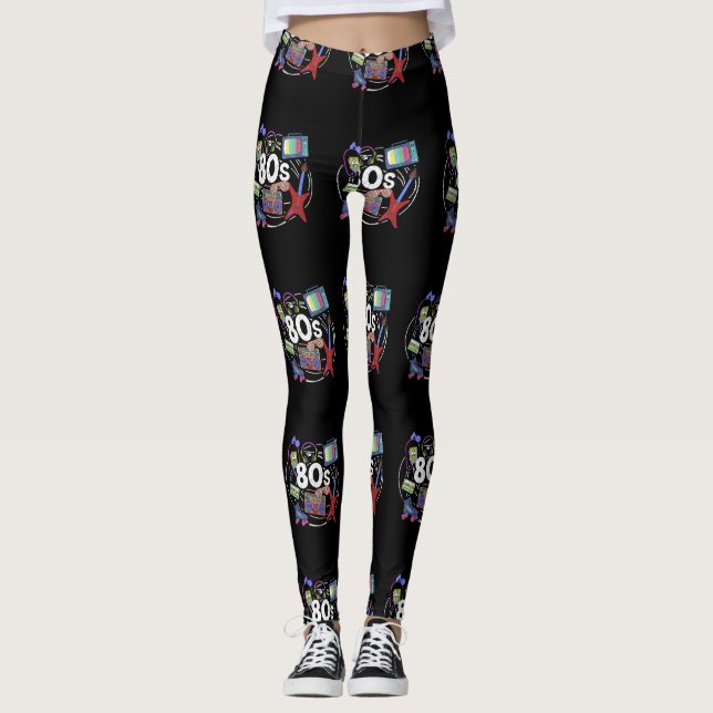 Phantastischer Retro-80er Throwback Leggings (Vorderseite)