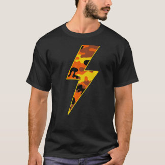Phantastischer Retro Fall Orange Camouflage Blitzs T-Shirt