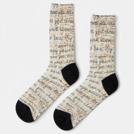 Phantastischer rustikaler Holzschreibtext Nahtlos Socken