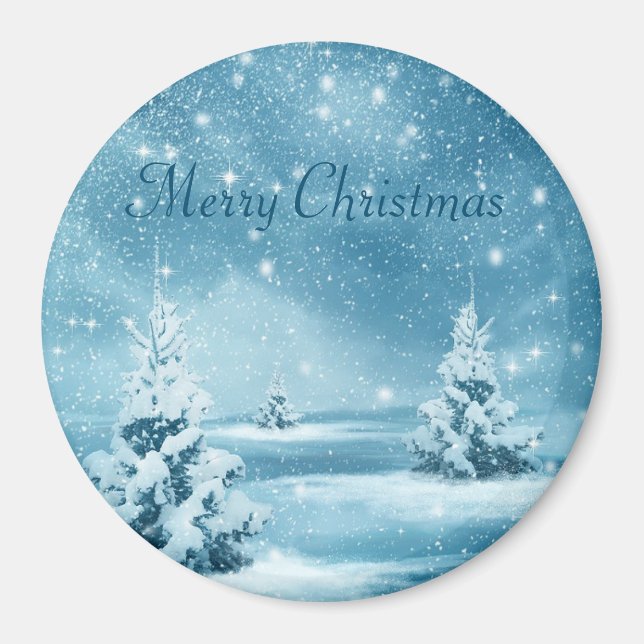 Phantastischer Schneetag, Weihnachtsbaum Magnet (Vorne)
