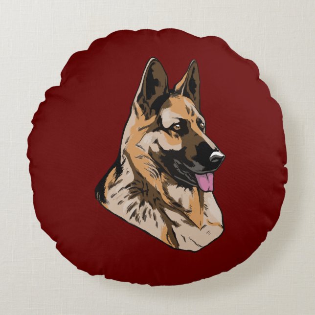 Phantastischer Schutzhund Rundes Kissen (Vorderseite)