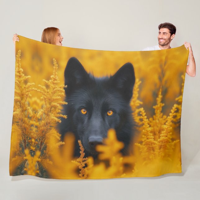 Phantastischer Schwarzer Hund mit Atemberaubenden  Fleecedecke (Beispiel)