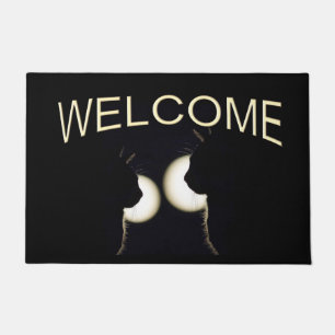 Phantastischer Schwarzer Katzenburgler Gepunktet Fußmatte