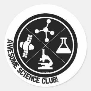 Phantastischer Science Club Sticker! Runder Aufkleber