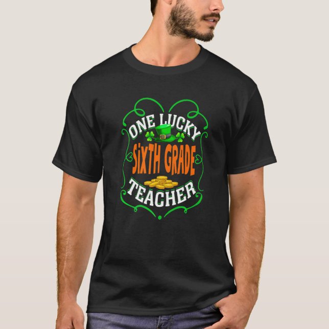 Phantastischer Sechster Grade Lehrer Funny St Patr T-Shirt (Vorderseite)