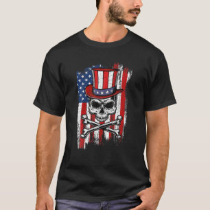 Phantastischer Skull 4. Juli mit Onkel Sam's Hut k T-Shirt