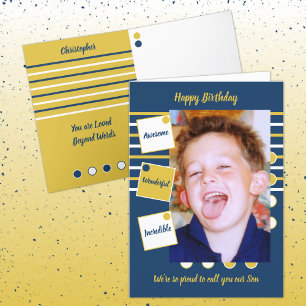 Phantastischer Sohn Blau und Gold Geburtstag Karte