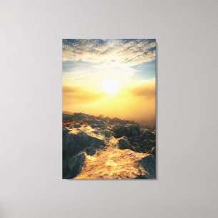 Phantastischer Sonnenuntergang über Wolken und son Leinwanddruck