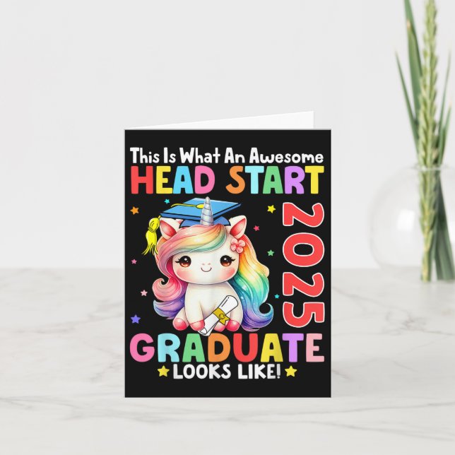 Phantastischer Start 2025 Abitur wie Unicorn Grad Karte (Vorderseite)