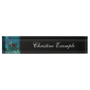 Phantastischer Steampunkhai Namensplakette