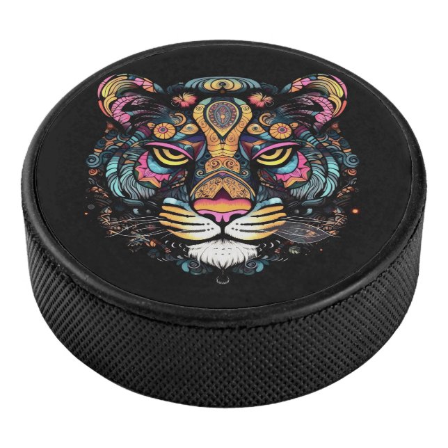 Phantastischer Tigerkopf Eishockey Puck (3/4)