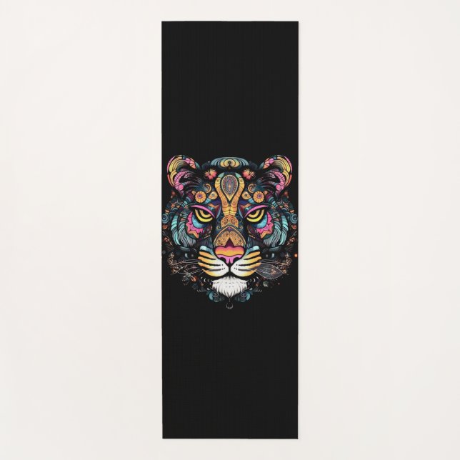 Phantastischer Tigerkopf Yogamatte (Vorderseite)