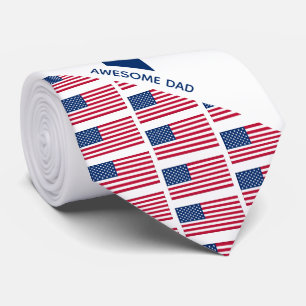 Phantastischer Vater AMERICAN FLAG Monogramm Krawatte