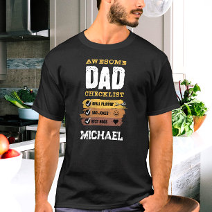 Phantastischer Vater Checkliste Individuelle Name  T-Shirt
