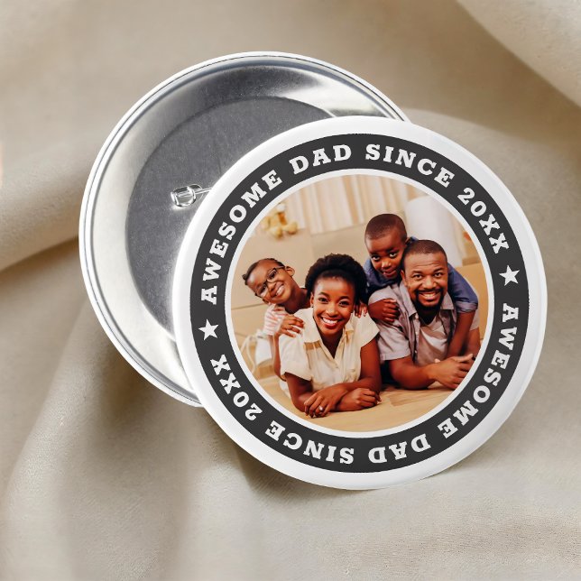 Phantastischer Vater Seit 20XX Modernes Foto Button (Von Creator hochgeladen)