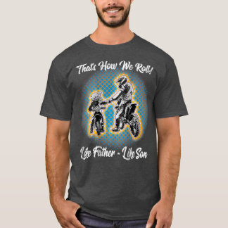 Phantastischer Vater wie Son Dirt Bike Motocross T-Shirt